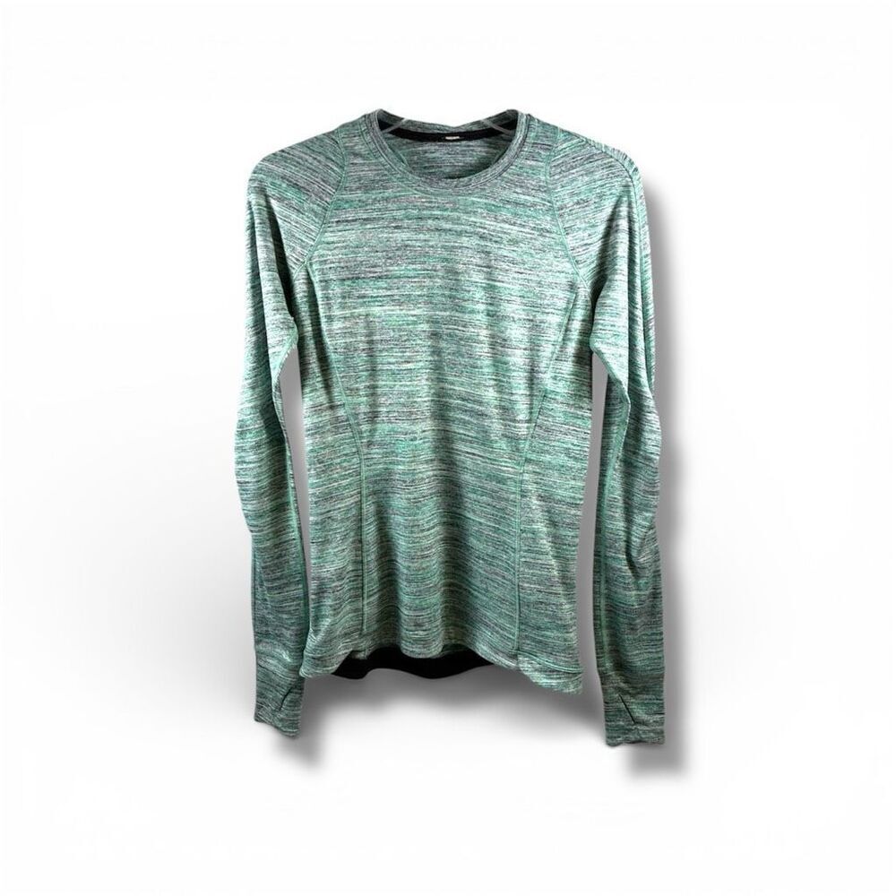 Lululemon Rulu Runderful Long Sleeve in Space Dye Camo Forage Teal Black Size 6